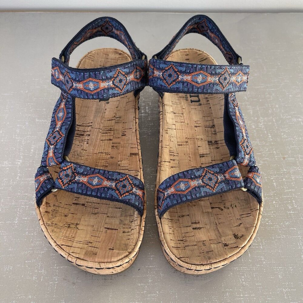 BORN Sirena Cork Platform Slingback Sandals Size 7M Hippie Festival Y2K Boho - Picture 2 of 11